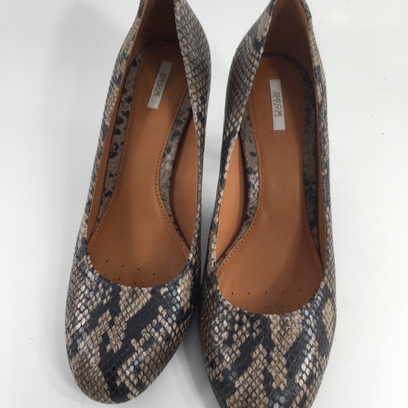 Geox Respira Snakeskin Heels Women’s Size 10 - Picture 2 of 5